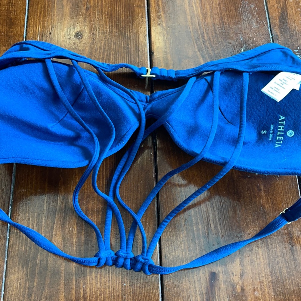 Athleta small blue bikini top